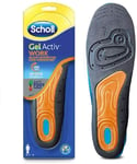 Scholl Men’s Gel Active Work Insoles UK Size 7 to 12 ABSORBS IMPACT AND REDUCES 