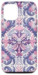 Coque pour iPhone 15 Pro Tapisserie florale méditerranéenne : Delftware Tile Grandeur