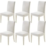 Stolsöverdrag Modern Matrumstolöverdrag Inomhus Stretch Vit Stolsöverdrag 6-pack Sitskydd C
