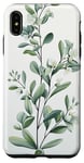 iPhone XS Max Leaves Botanical Plant Line Art Sage Green Wildflower Floral Case