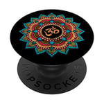 Buddhism Om Meditation Yoga Mandala Goa Sacred Chakra DMT PopSockets PopGrip: Swappable Grip for Phones & Tablets
