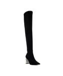 Dune London Womens Ladies Superstar - Jewelled High Heel Over The Knee Boots - Black - Size UK 8