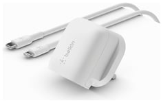 Belkin 20W USB-C Wall Charger With Lightning Cable - White
