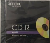 TDK CD-R80 – Audio Music Recordable Blank 80 Mins CD-R Disc NEW & SEALED