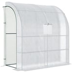 Walk-In Lean to Wall Greenhouse withWindow&Door 200Lx 100W x 215Hcm