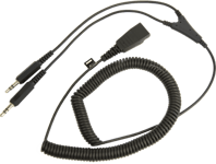 Jabra COILED QUICK DISCONNECT (QD) PC CORD WITH 2X 3.5 MM JACK