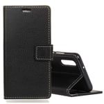 LLLi Mobile Accessories for Sony Litchi Texture Horizontal Flip Leather Case for Sony Xperia L3, with Holder & Card Slots & Photo Frame (Black) (Color : Black)
