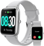 Montre Connectée Homme Femme Smartwatch Pour Android Ios Smartphone Montre Sport Podometre Etanche Ip68 Tracker Multisport Notification Mes Réveil Rappel Sédentaire Chronomètre Gris