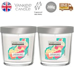Yankee Candle Tumbler Glass Scented Home Room Fragrance Cupcake Party 200g x2