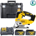 DeWalt DCS334 18V Brushless Top Handle Jigsaw + 2 x 4Ah Batteries, Charger &Case