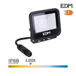 LED strålkastare 20W 1520lm 4000K Daylight Black Series 12,4x10,6x2,8cm - EDM Blackseries