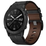 Garmin Fenix ​​​​7 Pro 47mm nahkainen kellon ranneke, 22mm - musta