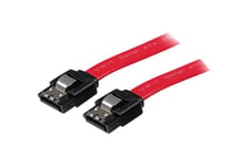 StarTech.com 12in Latching SATA Cable - SATA cable - Serial ATA 150/300/600 - SATA (R) to SATA (R) - 1 ft - latched - red - LSATA12 - SATA-kabel - 30 cm