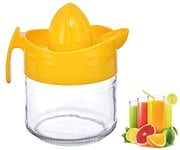 Glass Manual Fruit Juicer Hand Press Lemon Lime Orange Citrus Squeezer Jug (Yellow)