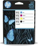 Original HP 912 Black, Cyan, Magenta & Yellow Ink Cartridge Multipack - 6ZC74AE