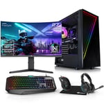 AWD-IT X= Infinity Intel i5 12400F 6 Core, Nvidia RTX 3060 12GB, 27" 180Hz Curved Monitor Package For Gaming