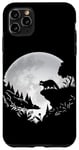 Coque pour iPhone 11 Pro Max Raton laveur pleine lune nuit forêt raton laveur amoureux des animaux sauvages