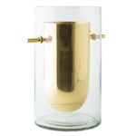 Alba Vase Munnblåst Glass / Messing, Sylinder, Messing