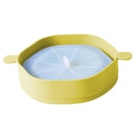 (Earthy Yellow)Microwave Popcorn Bowl Handle Heat Resistant Collapsible