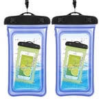 Flytende vanntett mobildeksel universalstørrelse Blå 2 Pack