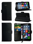 Sony Xperia X Compact / F5321 - Black Carbon Fibre Style Leather Wallet Flip Skin Case Cover with Retractable Capacitive Stylus Touch Screen Pen
