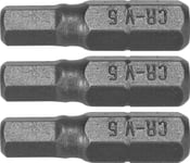 Dedra Hex Skruvmejsel Bits H5x25mm, 3St Blister (18A04h50-03)