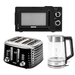 Kitchen Appliance Set: Electric Kettle, Toaster & Microwave