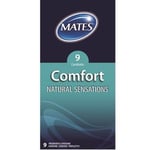 Mates Comfort Natural Sensations Condoms 9 Pack 52mm Durex UK Seller