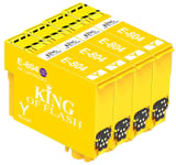 KING OF FLASH Compatible Printer Ink Cartridges For Epson T0807 - Epson Stylus RX560, RX585, RX685, R265, R285, R360, PX650, PX50, PX700W, PX710W, PX800FW, PX810FW, P50 Printers (4 Yellow)