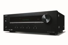 Onkyo ONKYO 2 Channel Stereo Receiver. 100W/Ch - Bluetooth Streaming PHONO built in. Subwoofer out speakers A and B. FM Tuner with 40 station memory. Dimensions (WxHxD) 435x 149x328mm. Colour Black