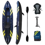 Kayak Gonflable Wattsup CRUCIAN 1 Place - 340 x 95 cm (11'1"x37") - Charge Max 180 kg - Pack Complet Pagaie + Sac + Siège + Pompe