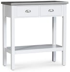 Skånska Möbelhuset Avlastningsbord Hugo med 2 lådor 73x33 cm - Vit / Cement