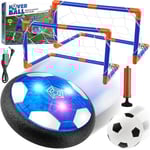 Barn Hover Fotboll Set, Uppladdningsbar Air Power Fotboll Med Led-Ljus Och Skumbumper, Inomhus Och Utomhus Fotbollsspel Leksak Med Mål Och Uppblåsbar