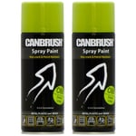 2x Canbrush C68 Grass Lime Spray Paint All Purpose DIY Metal Wood Plastic 400ml