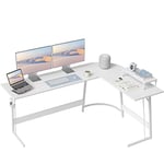 Cubiker Bureau Gaming Angle 170x120cm, Bureau d'angle avec Support d'écran, Bureau Gamer en Forme de L, Table Gaming pour Jouer, Etudier et Travailler, Blanc