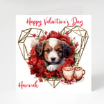 Personalised Valentine's Day Card for Wife, Husband, Puppy Valentine's Day card
