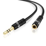 IBRA 3.5mm Male to 3.5mm Female Stereo Jack Extension Cable, 3 Metre Length, Black