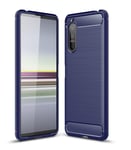 CruzerLite Sony Xperia 5 II Case, Carbon Fiber Texture Design Cover Anti-Scratch Shock Absorption Case for Sony Xperia 5 II (2020) (Blue)