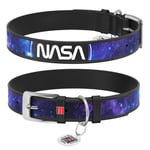 WAUDOG Hundhalsband Läder med Smart ID Bricka NASA (XL)