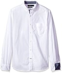 Nautica Men's Classic Fit Stretch Solid Long Sleeve Button Down Shirt, Marshmallow, Large