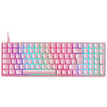 Mars Gaming MKULTRA, Clavier Mécanique Rose RGB, Compact 96%, Switch Outemu SQ Rouge, Portugais -US