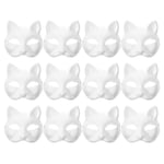 12 st tomma kattmasker för gör-det-själv, maskeraddräkt, cosplay, mask för dagis, vit, 18,5 x 16,5 x 6 cm 18.5X16.5X6CM White