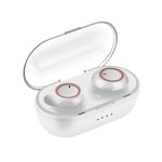 Fashion Bluetooth Earphone, Wireless Earphones, Bluetooth 5.0 Stereo Mini Dual Ear In Ear Sports Earplugs, for Gym Home Office, for Smart Phone Laptop PC etc (Color : White Rose gold)