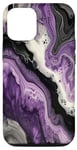 Coque pour iPhone 13 Pro Drapeau Asexuality Marble Pride | Art en marbre noir, violet, gris