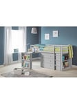 Julian Bowen Roxy Sleepstation With Desk, Drawers And Shelves - Grey