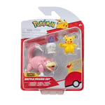 POKEMON Pokémon Battle Figure 3 Pack - Features 2-Inch Pikachu and Litwick and 3-Inch Slowpoke Battle Figures
