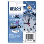 Epson 27Xl Alarm Clock Cyan Magenta Yellow High Yield Ink Cartridge Multipack 3