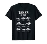 Military Tanks of WW1-WW2-Vietnam-Korea-Desert Storm T-Shirt