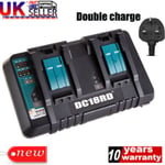 Replace 14.4-18V FOR Makita DC18RD LXT Twin Port Rapid Battery Charger UK Plug