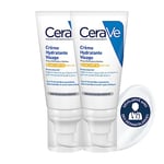 CeraVe Crème Hydratante Visage SPF 30 | 2 x 52ml | Crème Visage Jour Hydratante 24h à l'Acide Hyaluronique pour Peaux Normales à Sèches